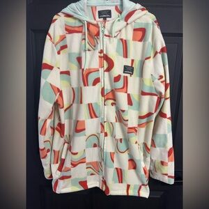 Patterned Zip-Up Hoodie